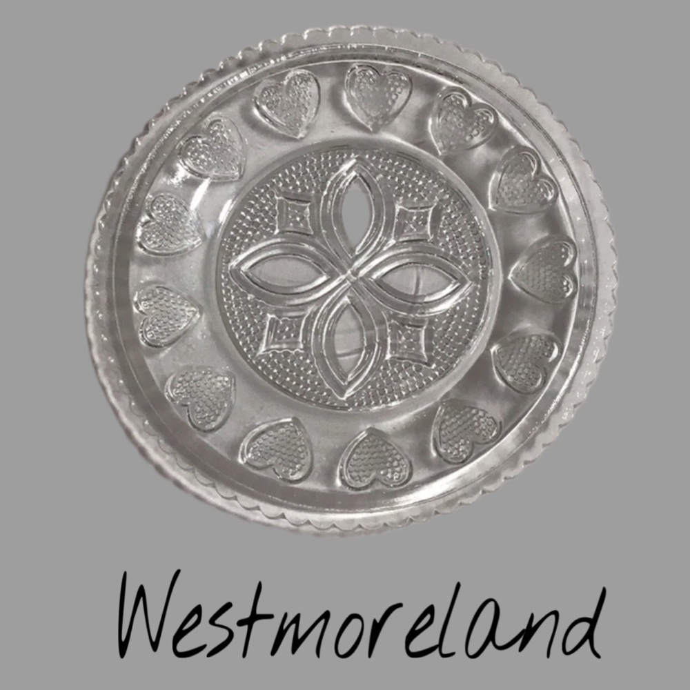 Vintage Westmoreland Glass Company Plate, Textured Heart Design, Clear